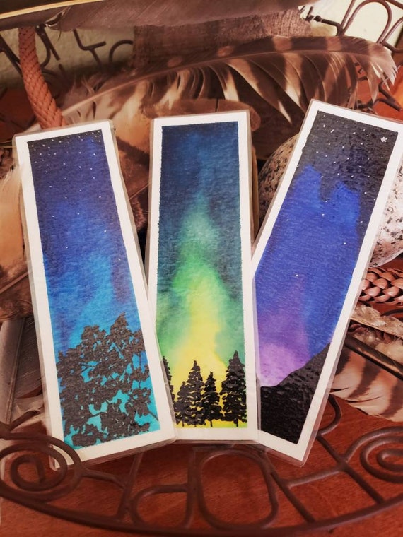 Custom Night Sky Original Watercolor Bookmarks | Etsy