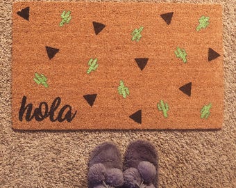 colorful welcome mat personalized hola cactus doormat funny welcome mat cute door front porch housewarming gift realtor spring decor colorful doormat etsy colorful welcome mat personalized hola cactus doormat funny welcome mat cute door front porch housewarming gift realtor spring decor colorful doormat etsy