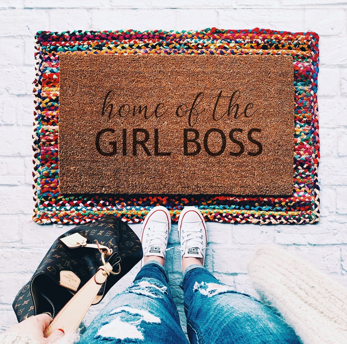 Home of the Girl Boss Doormat / Custom Doormat / Girl Boss Etsy