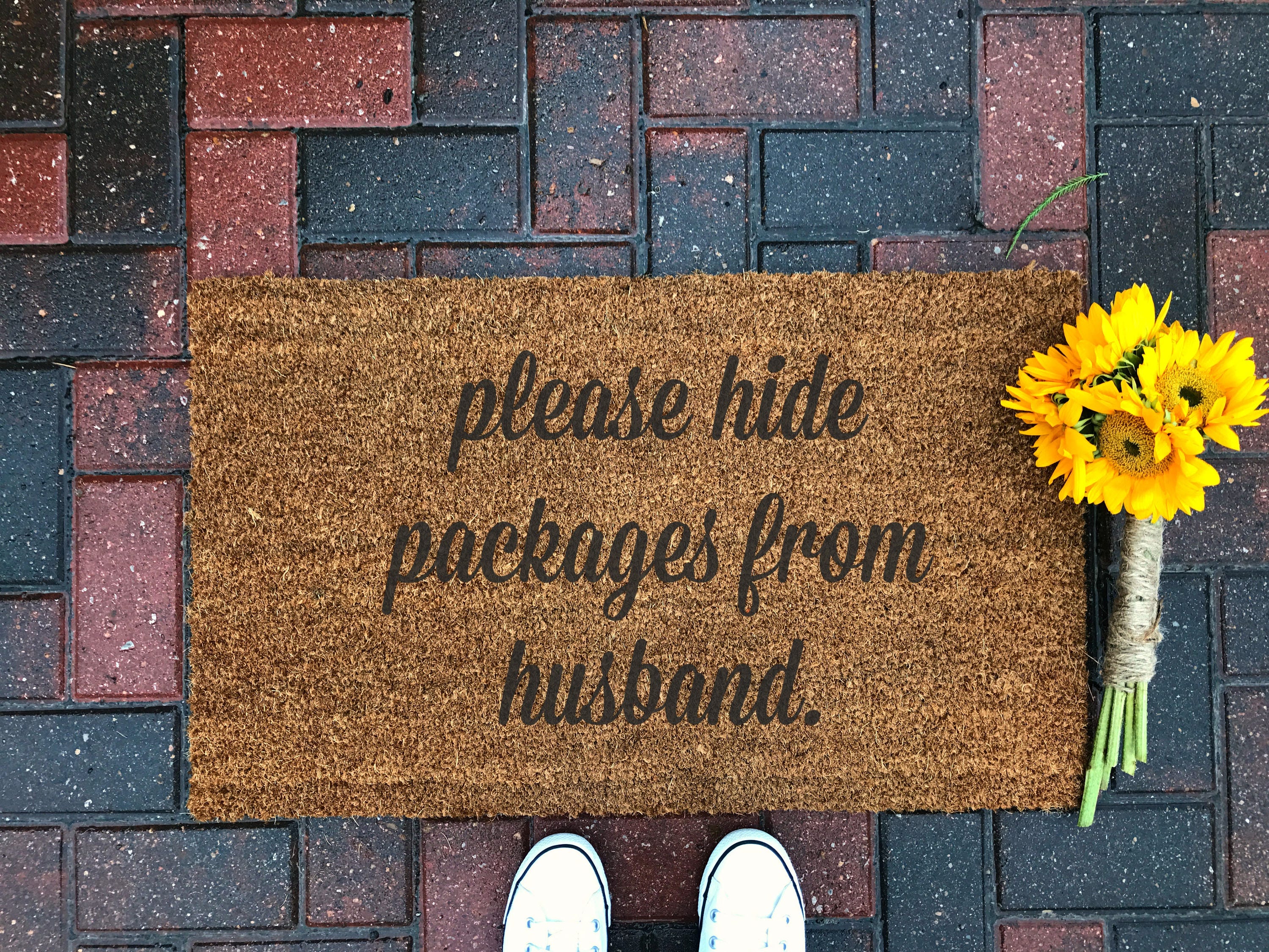 Hide Packages From Husband Doormat / Funny Doormat / Quote Etsy