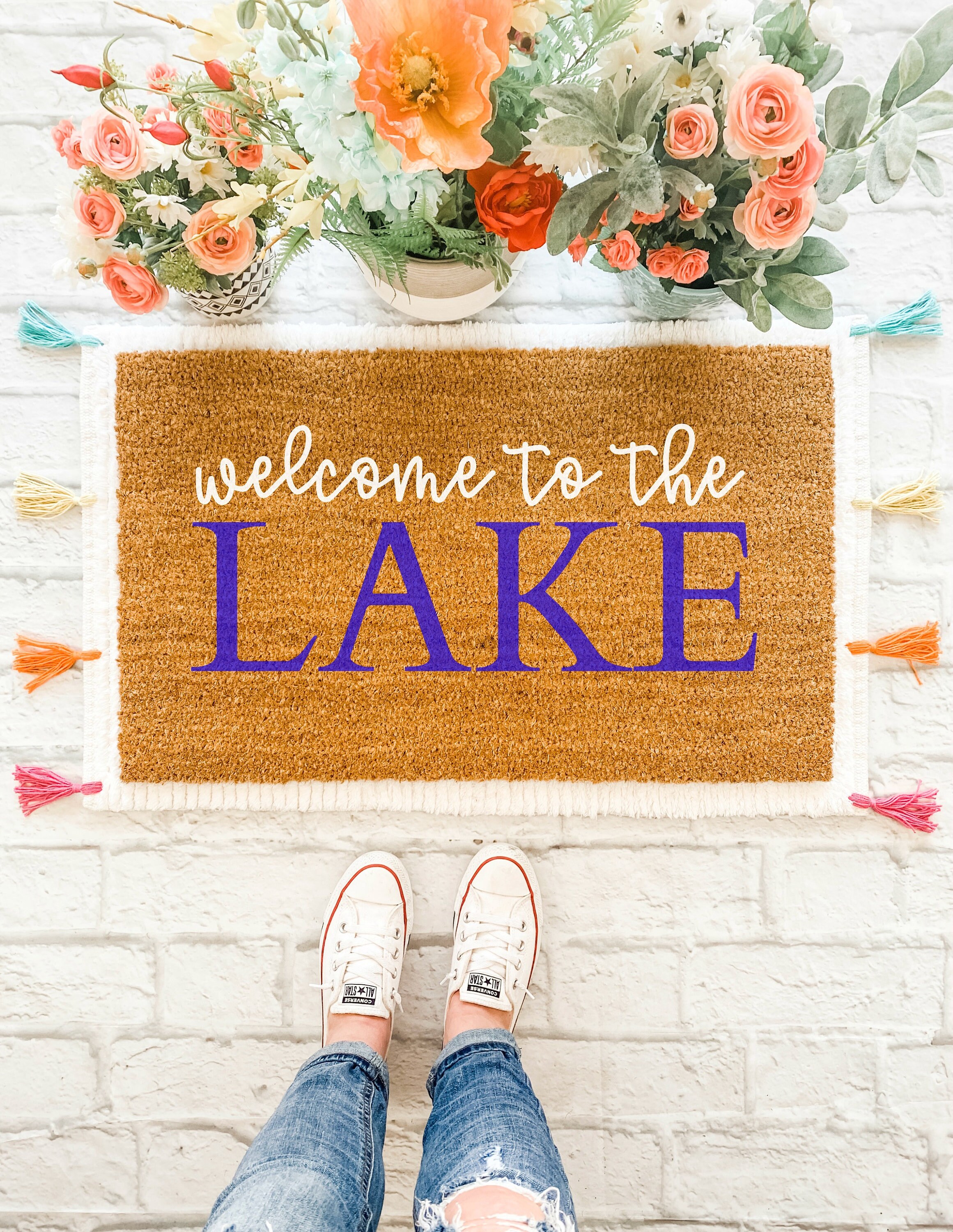 to the Lake Doormat / Lake Doormat / Colorful Doormat Etsy