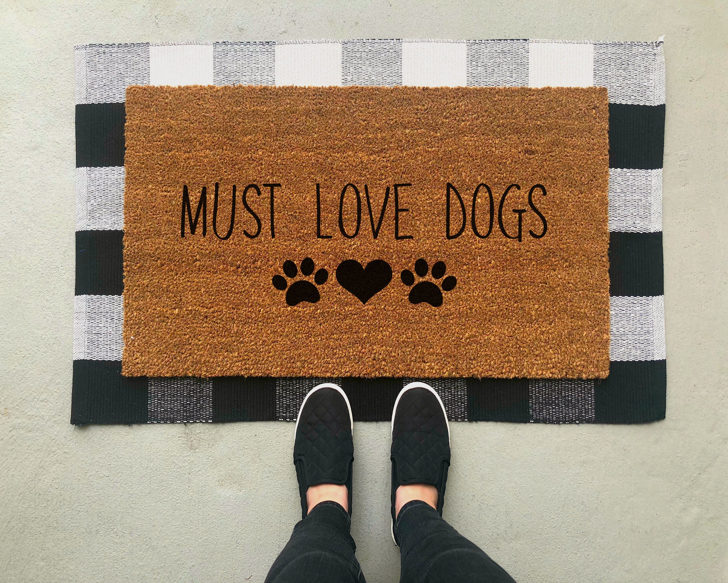 Must Love Dogs / Paw Prints / Dog Doormat / Mat / Dog Etsy