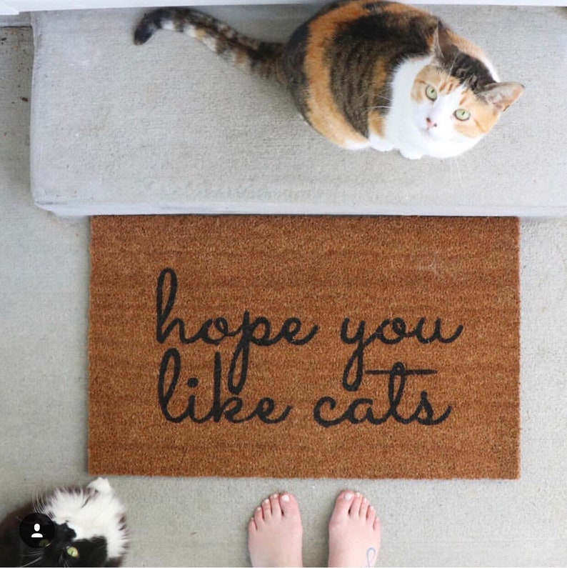 Hope You Like Cats Doormat / Funny Doormat / Mat / Cat Etsy