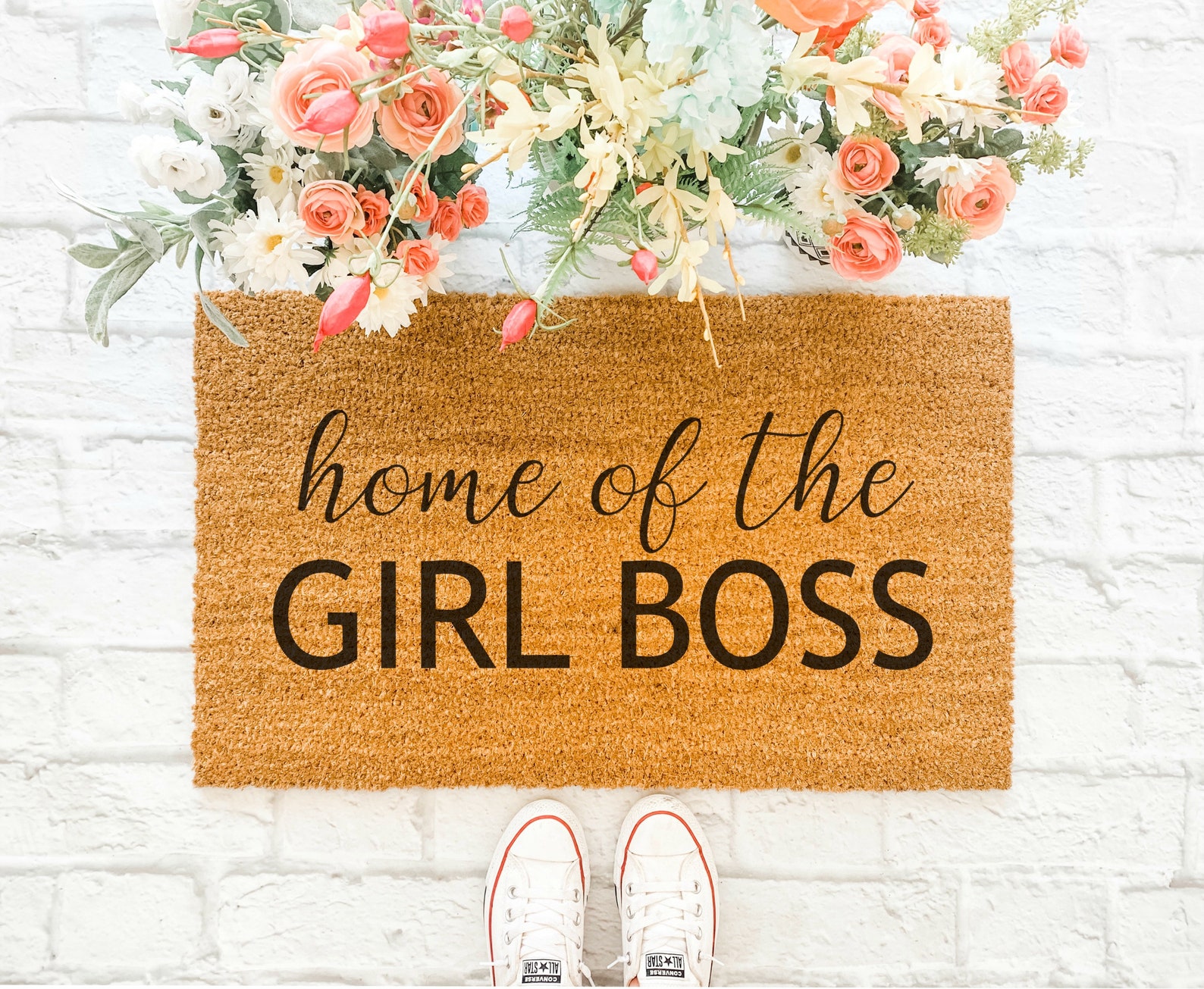 Home of the Girl Boss Doormat / Custom Doormat / Girl Boss Etsy
