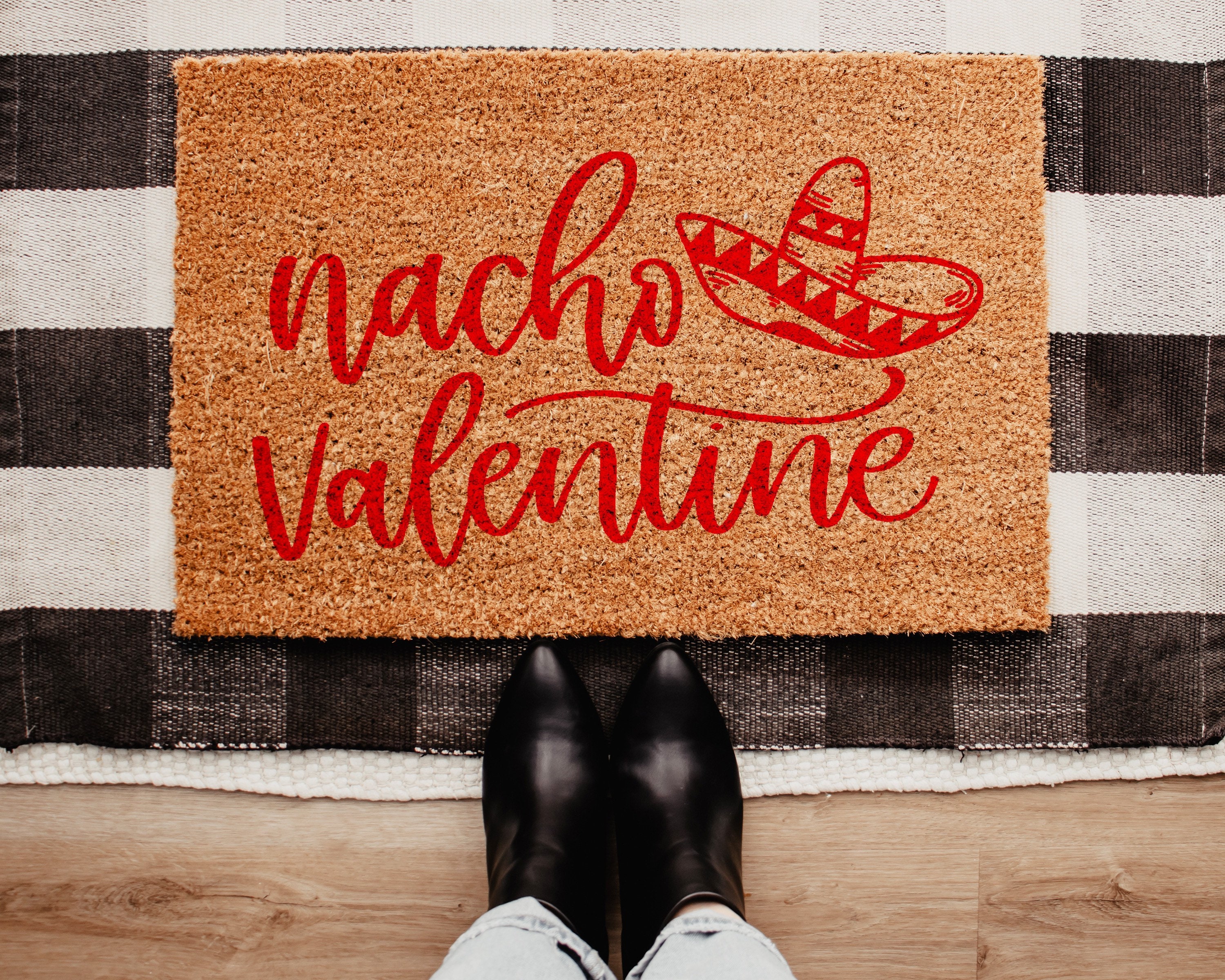 Valentines Day Doormat Funny Doormat Spring Doormat Funny Door Mat My Dog Is My Valentine Doormat Valentine’s Day Decor
