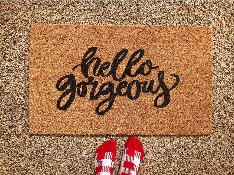 Hello Doormat / Mat / Outdoor Rug / Front Etsy