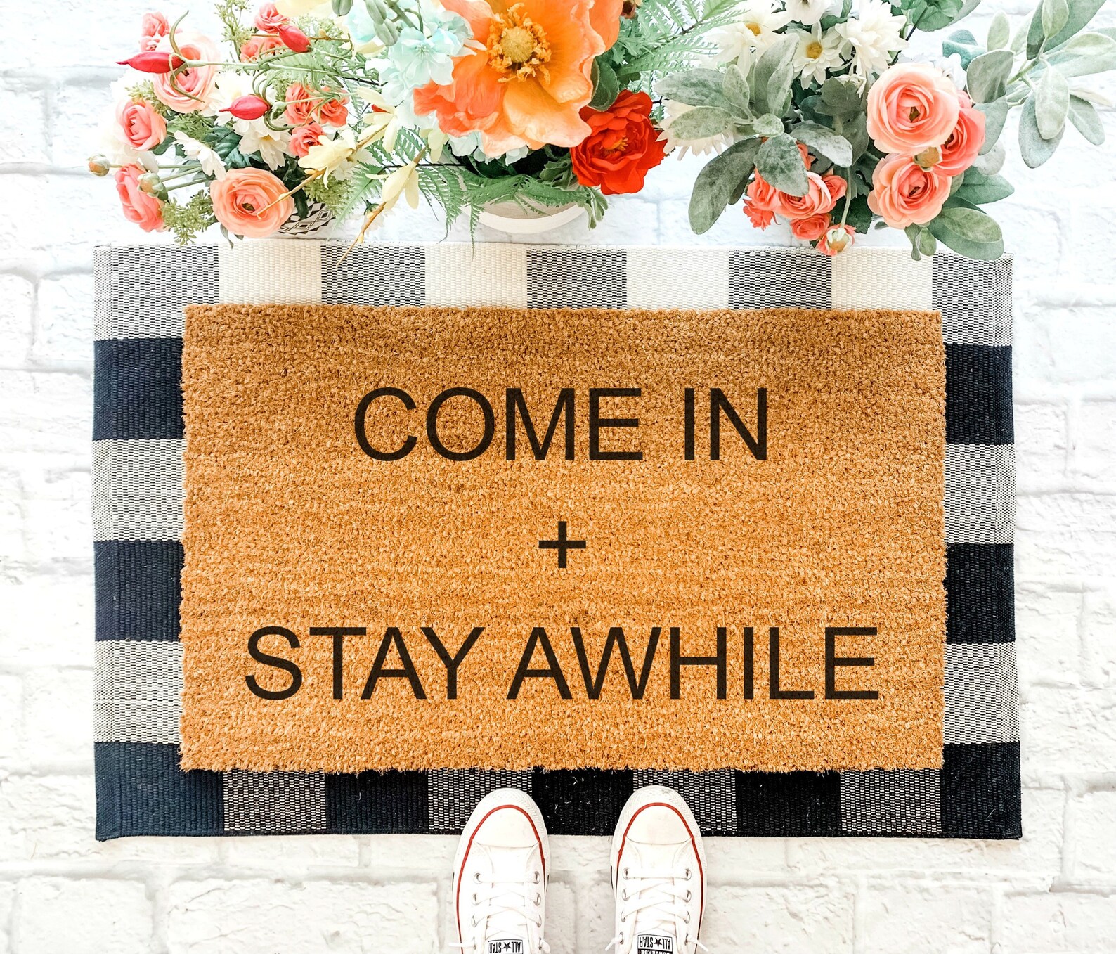 Come in Stay Awhile / Cute Doormat / Mat / Etsy