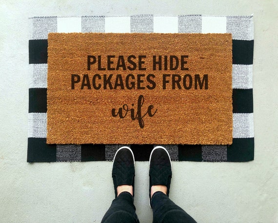Please Hide Packages Doormat Wife Doormat Christmas Etsy