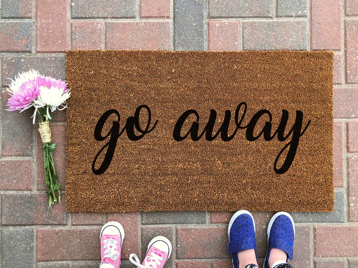 Go Away Doormat / Go Away Mat / Funny Mat / Etsy
