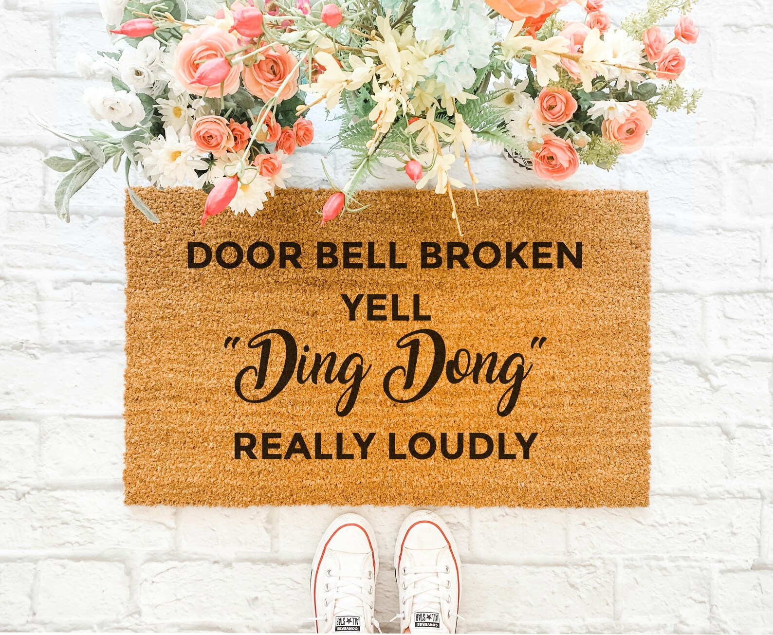 Yell Ding Dong Doormat / Funny Doormat / Funny Mat / Etsy