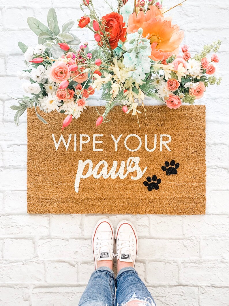 Wipe Your Paws Mat / Dog Doormat / Cat Doormat / Etsy