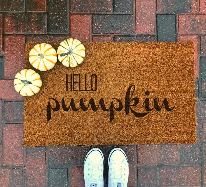 Hello Pumpkin Doormat / Quote doormat / Funny Doormat / Home Etsy