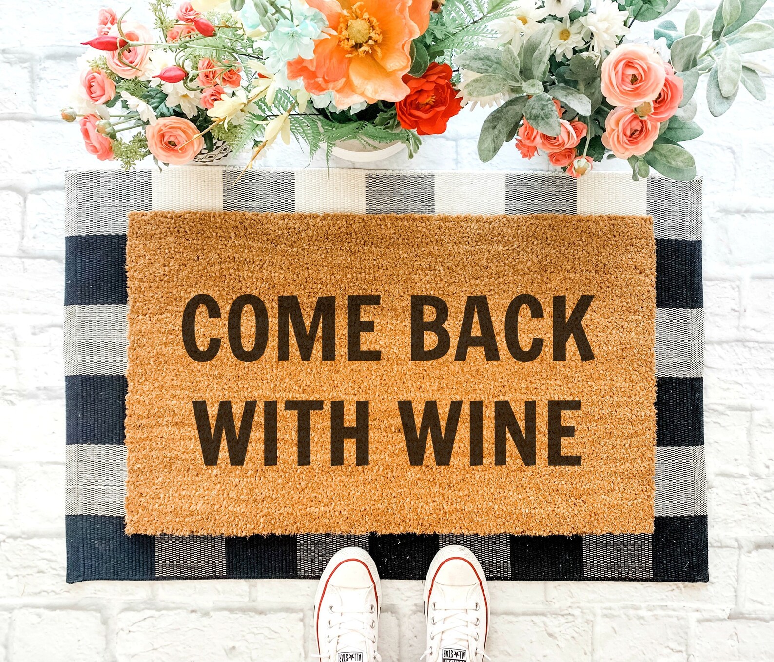 Hope You Brought Wine Doormat / Wine Doormat / Boho Doormat / Etsy