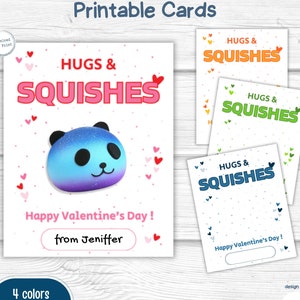 Squishy Valentinstag Karten, Valentinstag, Schulgeschenk für Kinder | Sofort Download