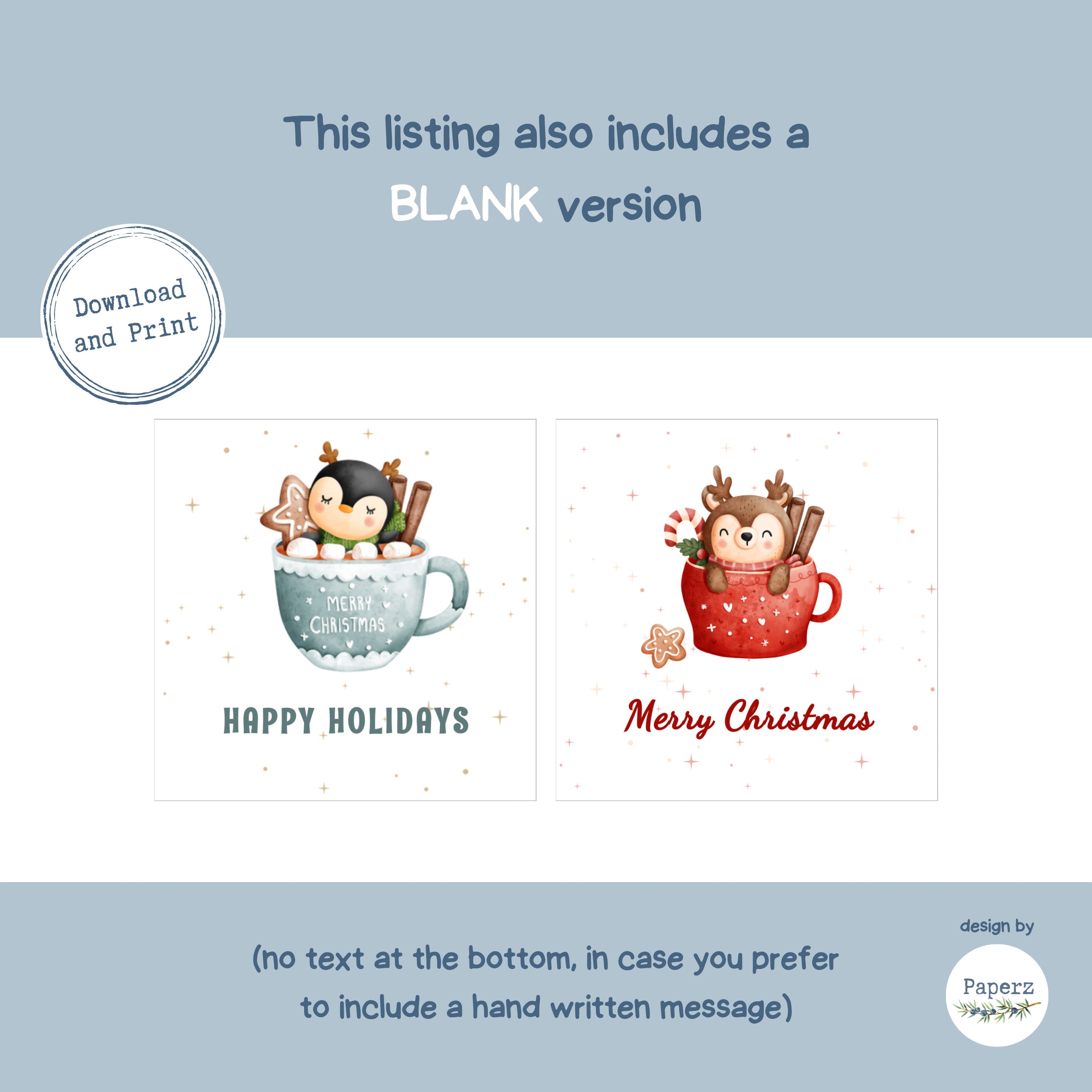Printable Christmas Gift Tag Template Editable Holiday Favor Labels Set ...