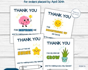 Teacher Appreciation Card Printable | Teacher Thank You Card | Teacher Appreciation Tag | Teacher Appreciation Week | Instant Download | PDF