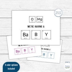 Schwangerschaftsankündigungskarte | Druckbare neues Baby Ankündigung | Wir bekommen ein Baby | Wissenschaft, Nerdy, Lustig | Sofortdownload | PDF-Datei