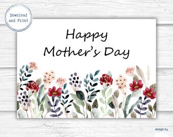 Wildflower Mother's Day Card: Printable Floral Design (PDF)