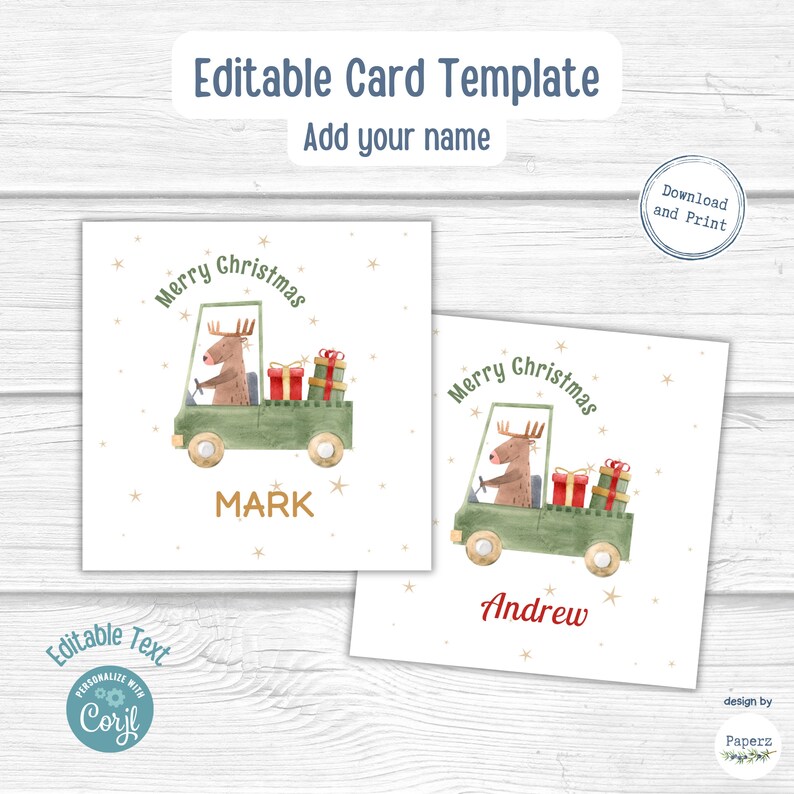 Printable Christmas Card Template for Kids Christmas Card for Son ...