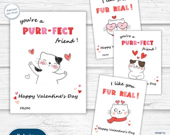 Classroom Valentine Cards, Non Candy Valentines, School Valentines Printable, School Favor, Valentine’s Day Gift for Kids | Instant Download