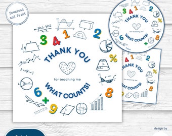 Math-themed Thank You Card | Digital Download Card | You’re Amazing ...