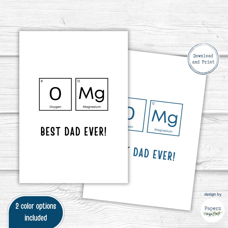 Father's Day Card | Funny Birthday Card for Dad, Father | Periodic ...