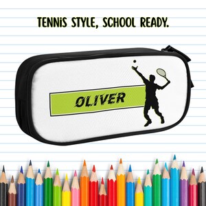 Personalized Tennis Pencil Case: Custom Name School Organizer