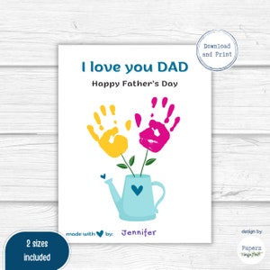 Father’s Day Handprint Art | Printable DIY Gift for Dad | Toddler & Preschool Craft | Keepsake for Kids | Instant Download PDF