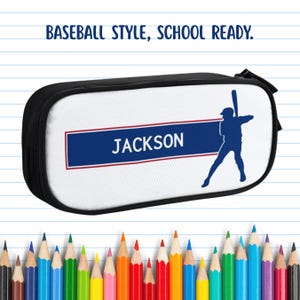 Personalized Baseball Pencil Case: Zippered Organizer, Back to School Gift