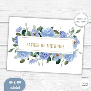 Tarjeta imprimible del padre de la novia / Boda, Compromiso / Felicitaciones / Descarga instantánea / Tarjeta de felicitación digital / PDF JPG