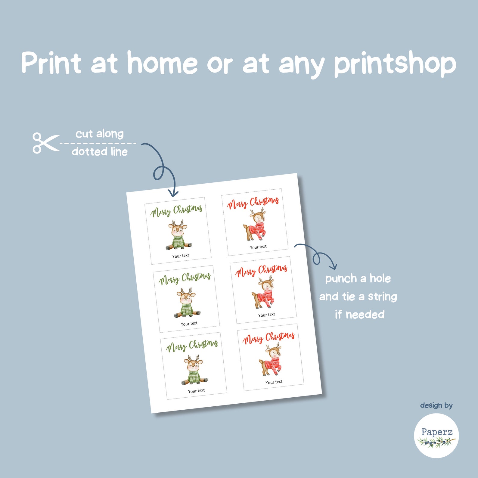 Printable Christmas Gift Tags Template for Kids, Son, Daughter Editable ...