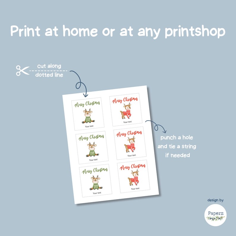 Printable Christmas Gift Tags Template for Kids, Son, Daughter Editable ...