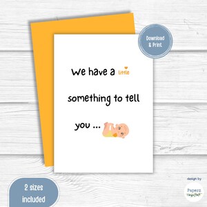imprimable Faire-part de grossesse pour un nouveau-né, Vous allez être grands-parents | Téléchargement instantané | PDF