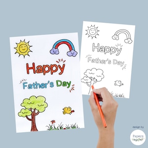 Father's Day Coloring Card for Kids | DIY Printable Gift for Dad | Fun Kids Craft | Classroom Activity | Instant Download