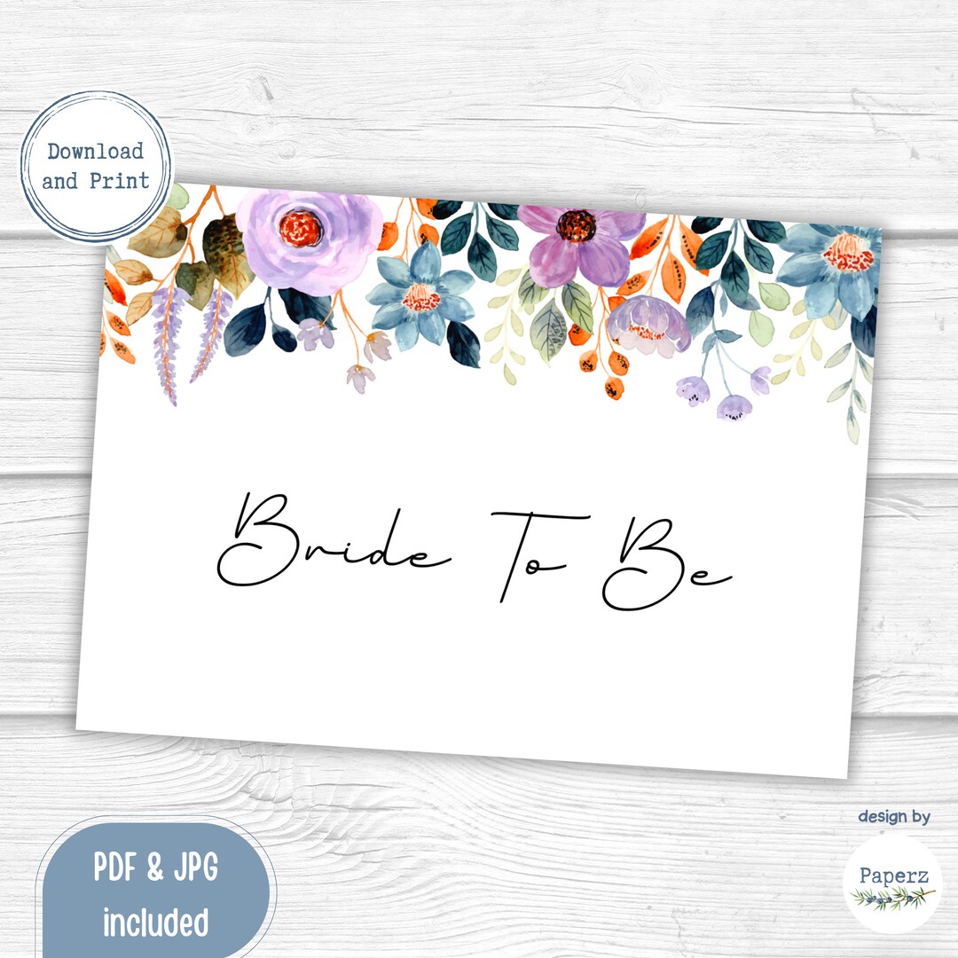Bridal Shower Printable Card to the Bride to Be, Future Mrs. Engagement ...