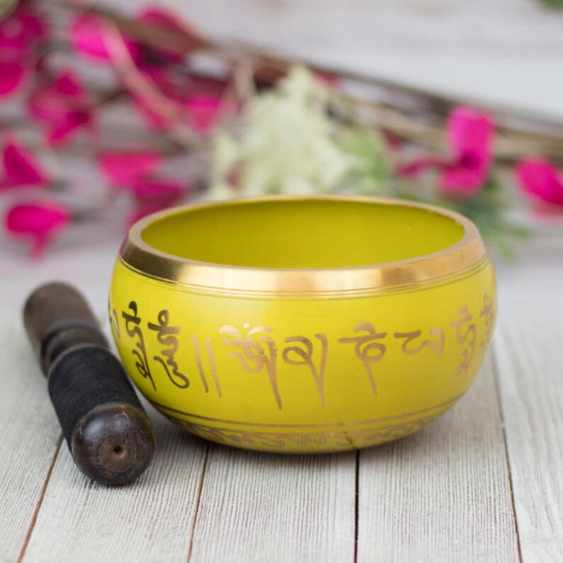Solar Plexus Chakra Singing Bowl Yellow 5 Inch Etsy