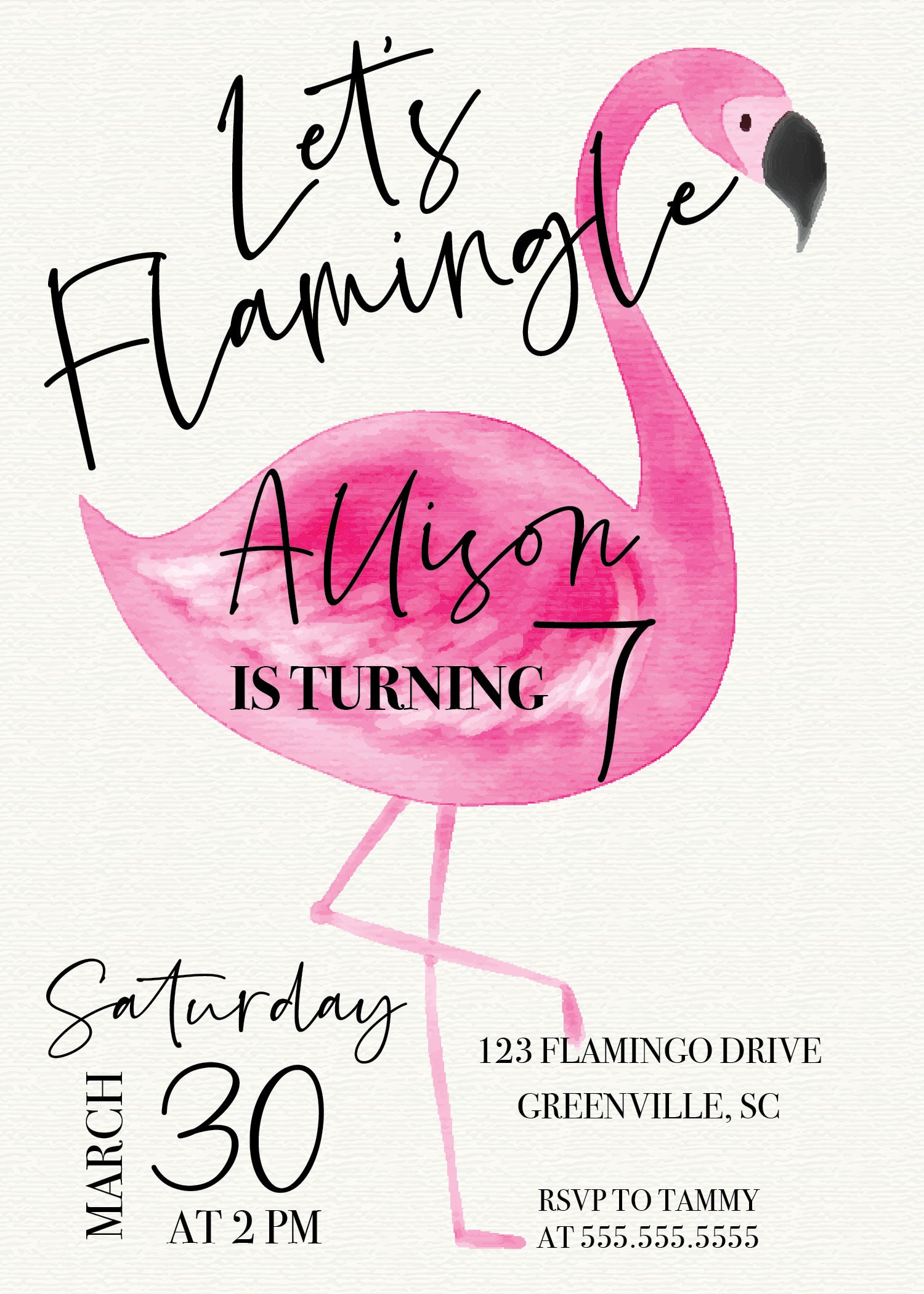 Let's Flamingle Birthday Invitation - Etsy