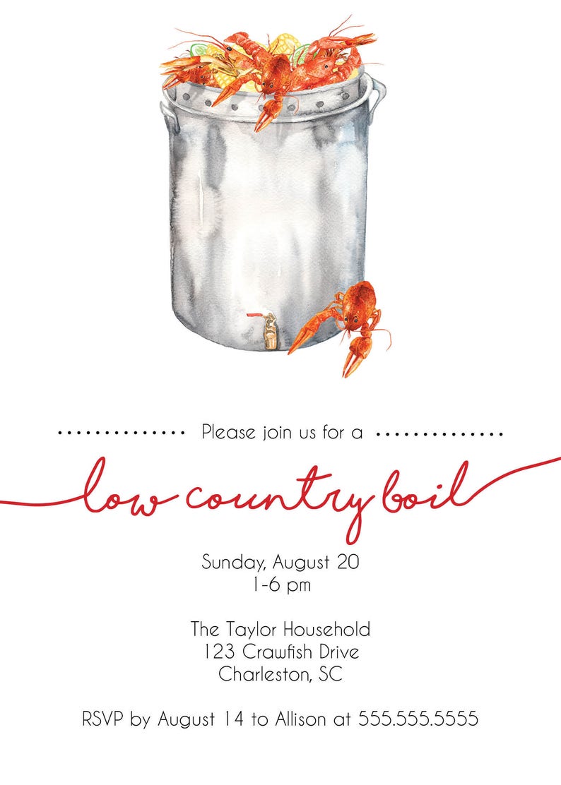 Low Country Boil Invitation - Etsy Canada