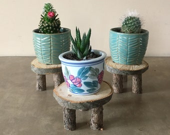 Oak Wood Bonsai Plant Stands/Miniature Tables Set of 3 Perfect for Living Room, Den, Study