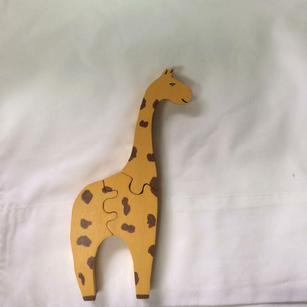 Hand Made Wooden Giraffe Childrens Puzzle