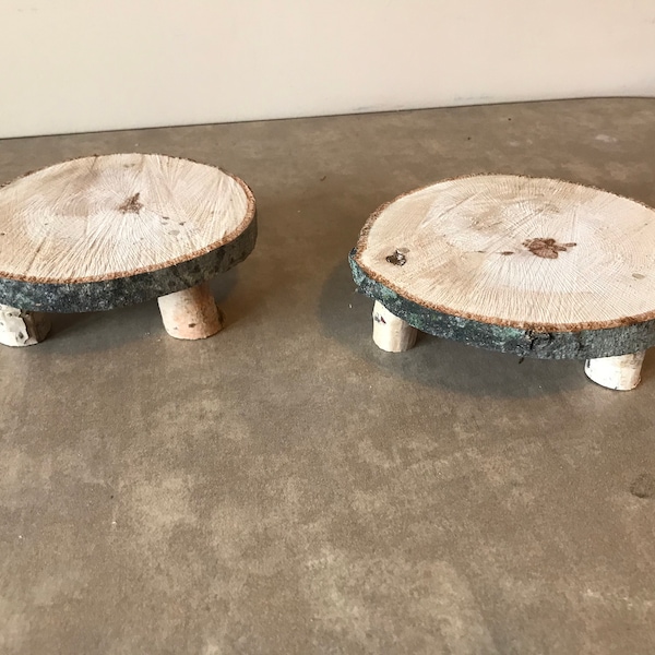 Oak Wood Bonsai Plant Stands/Miniature Tables Set of 2 Perfect for Living Room, Den, Study