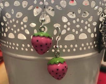 Pink Strawberry earrings