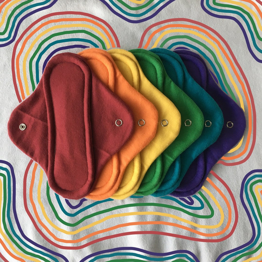 6Pack Rainbow Cloth Pads / Reutilizables Pads / 100 algodón Etsy México