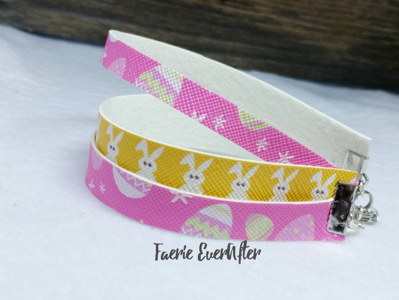 Colorful Easter Eggs RTS Easter Bunny /& Eggs Faux Leather Cuff Bracelet Rabbit Easter Gift Idea Easter Bunny Rabbit Bracelet