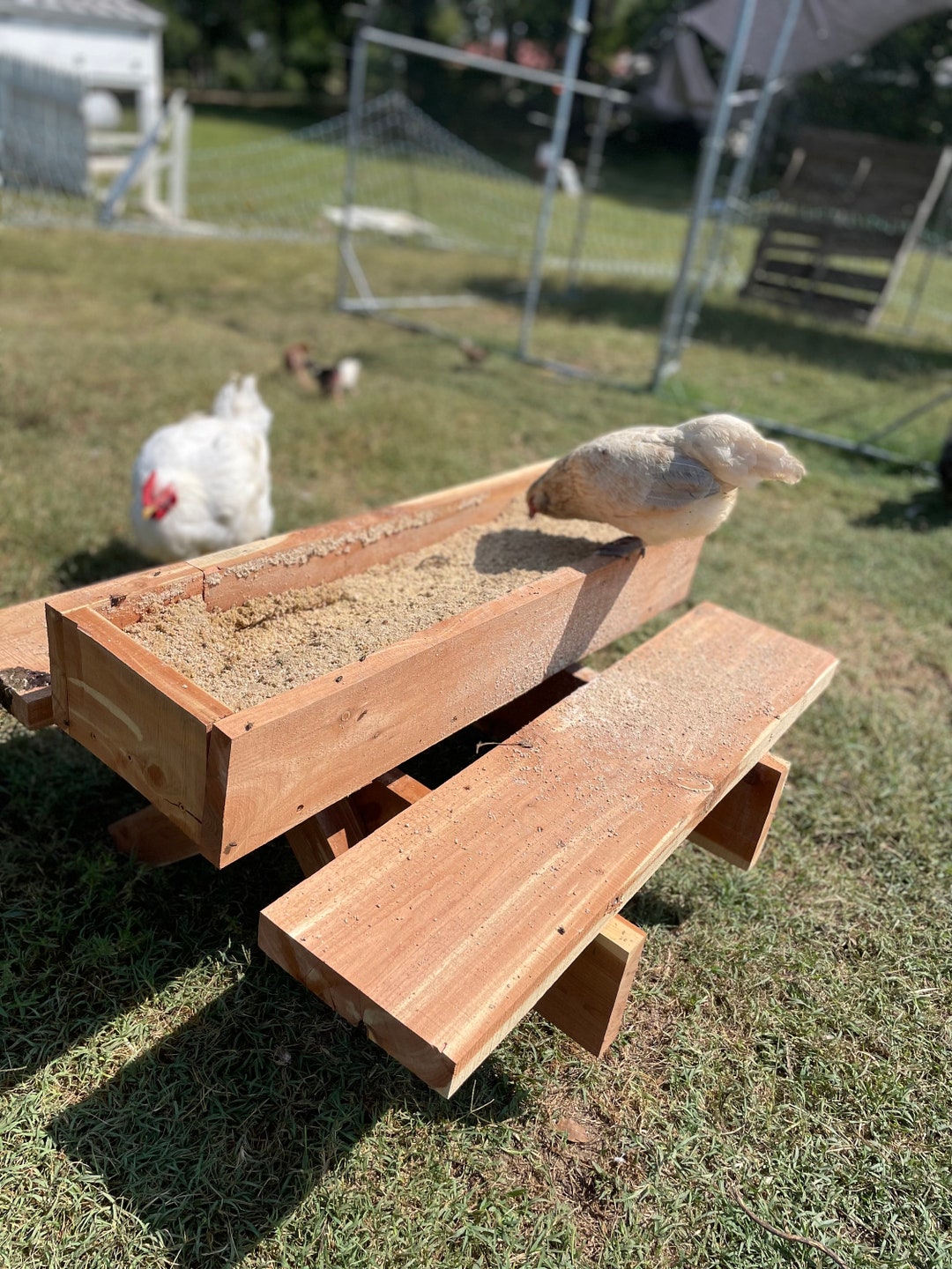 Chicken Feeder Picnic Table Handmade/made to Order Cedar Local Wood