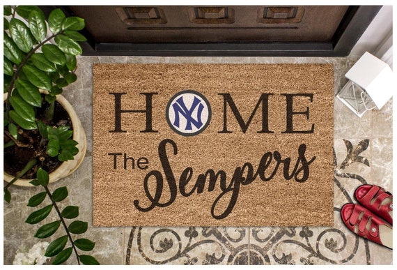 New York Yankees Personalized Coir Doormat Etsy