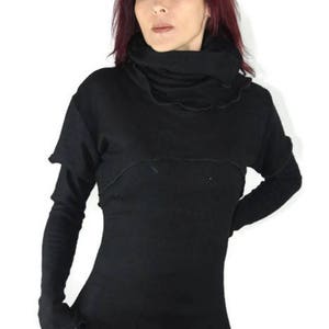 Robe pull composée de trois pièces, en laine mélangée, maille tricot , noire image 3