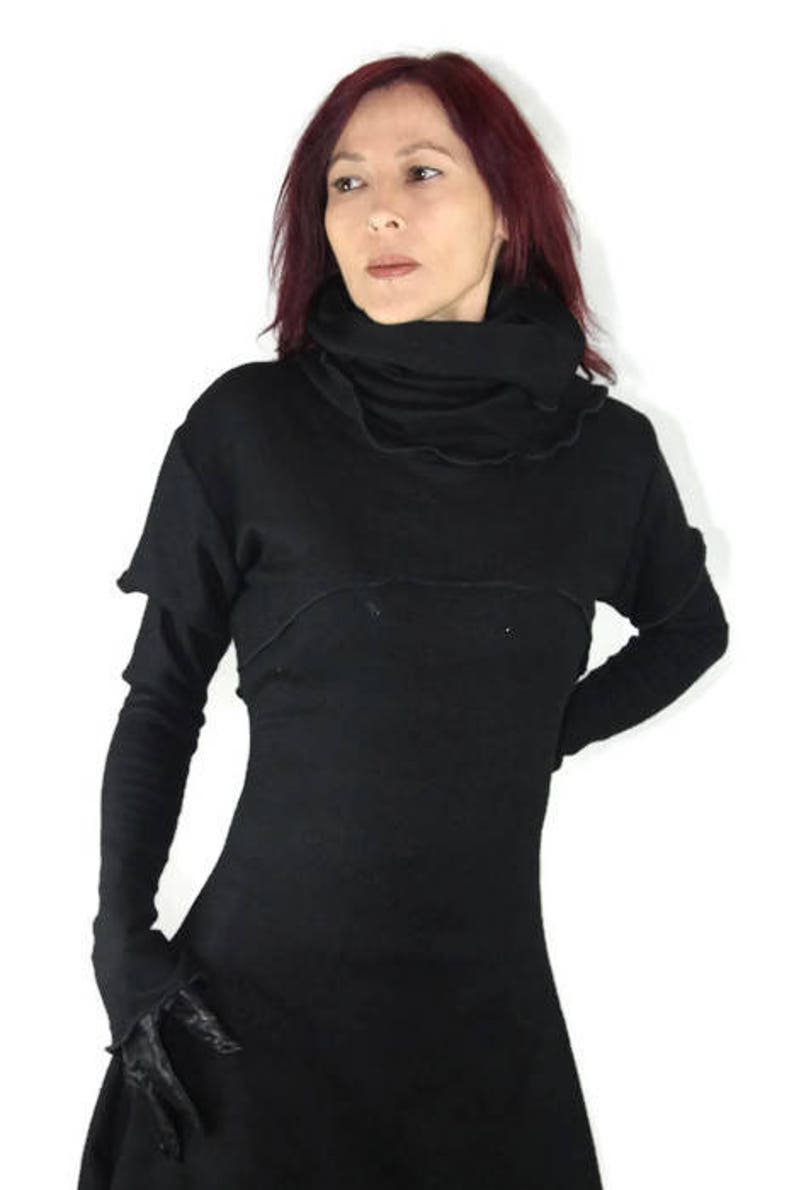 Robe pull composée de trois pièces, en laine mélangée, maille tricot , noire image 3