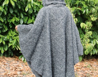 Long Cape Poncho Hood Flower Effect Butterfly Pure - Etsy