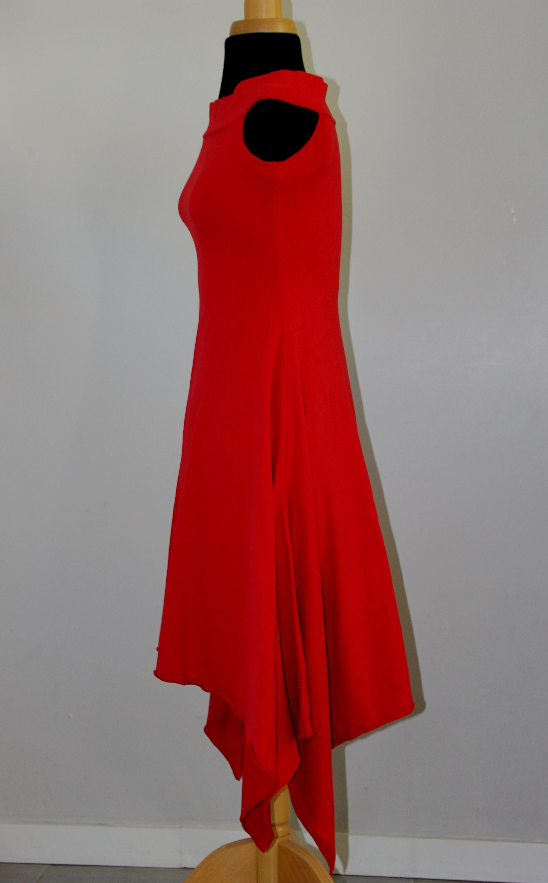 Asymmetrical Dress With Wide Neckline or Bare Shoulders in Asymmetrical Dress With Wide Neckline or Bare Shoulders in